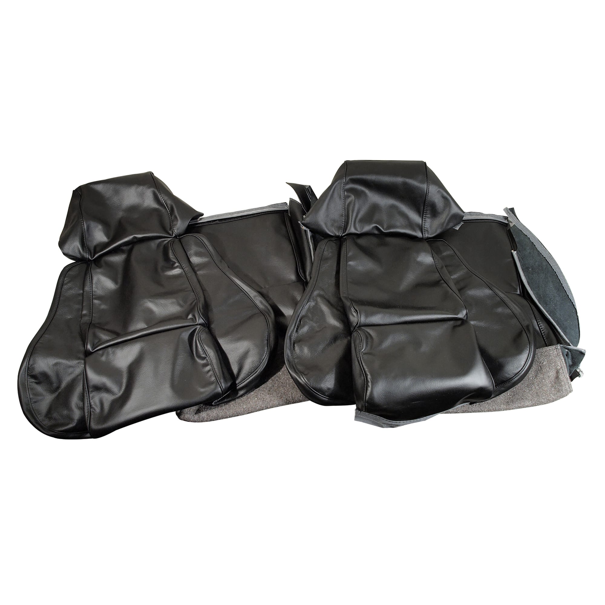 C4 New Driver Leather Seat Covers, Black Standard No-Perforations 1984-1988