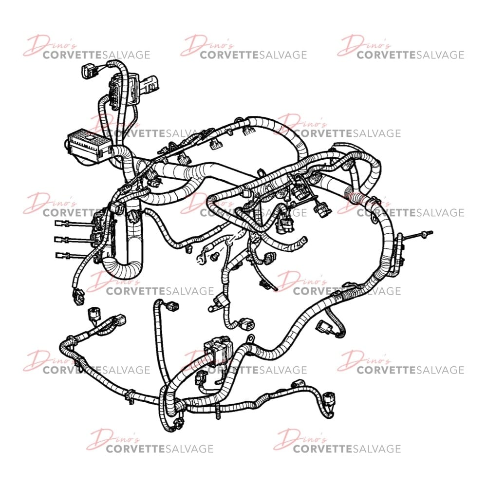 C6 Used LS3 Manual Transmission Engine Wiring Harness with Dry Sump System 2012-2013
