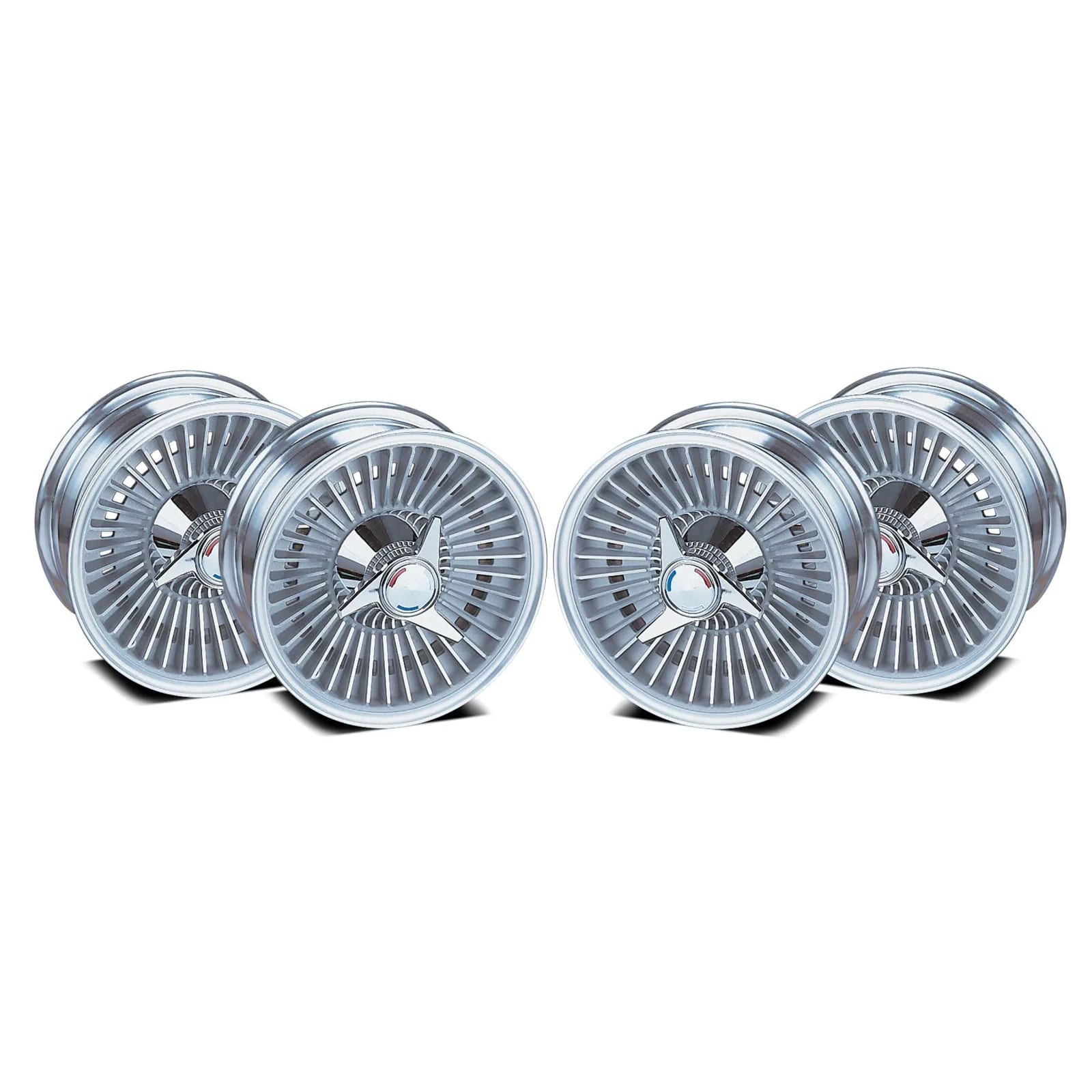 C2 New Direct-Bolt Knockoff Wheel Set - Replica Style - Complete 1963-1964