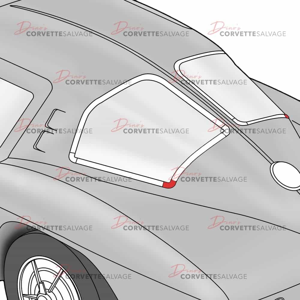 C2 New Rear Split Window Stainless Steel Rear Outer Corner Molding 1963