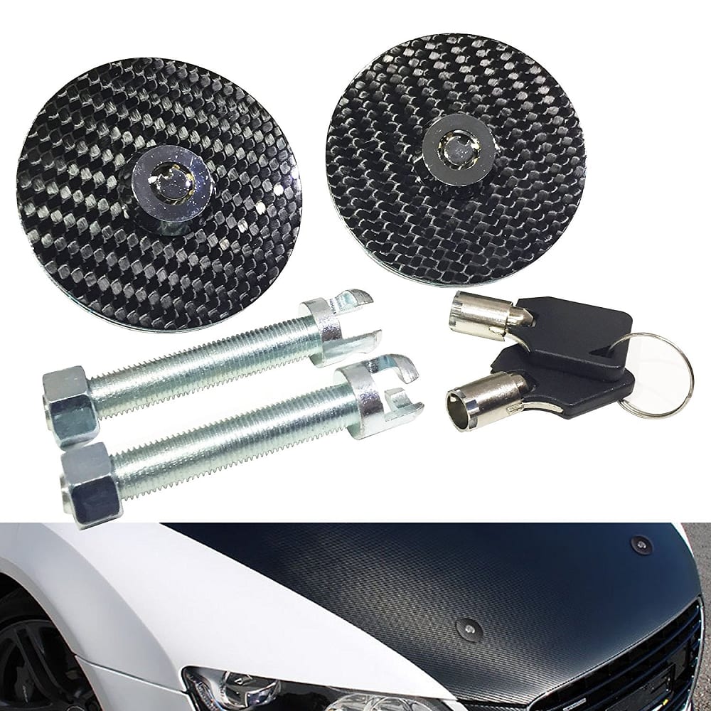 C1-C8 New Carbon Fiber Locking Hood Latch Kit 1953-2026