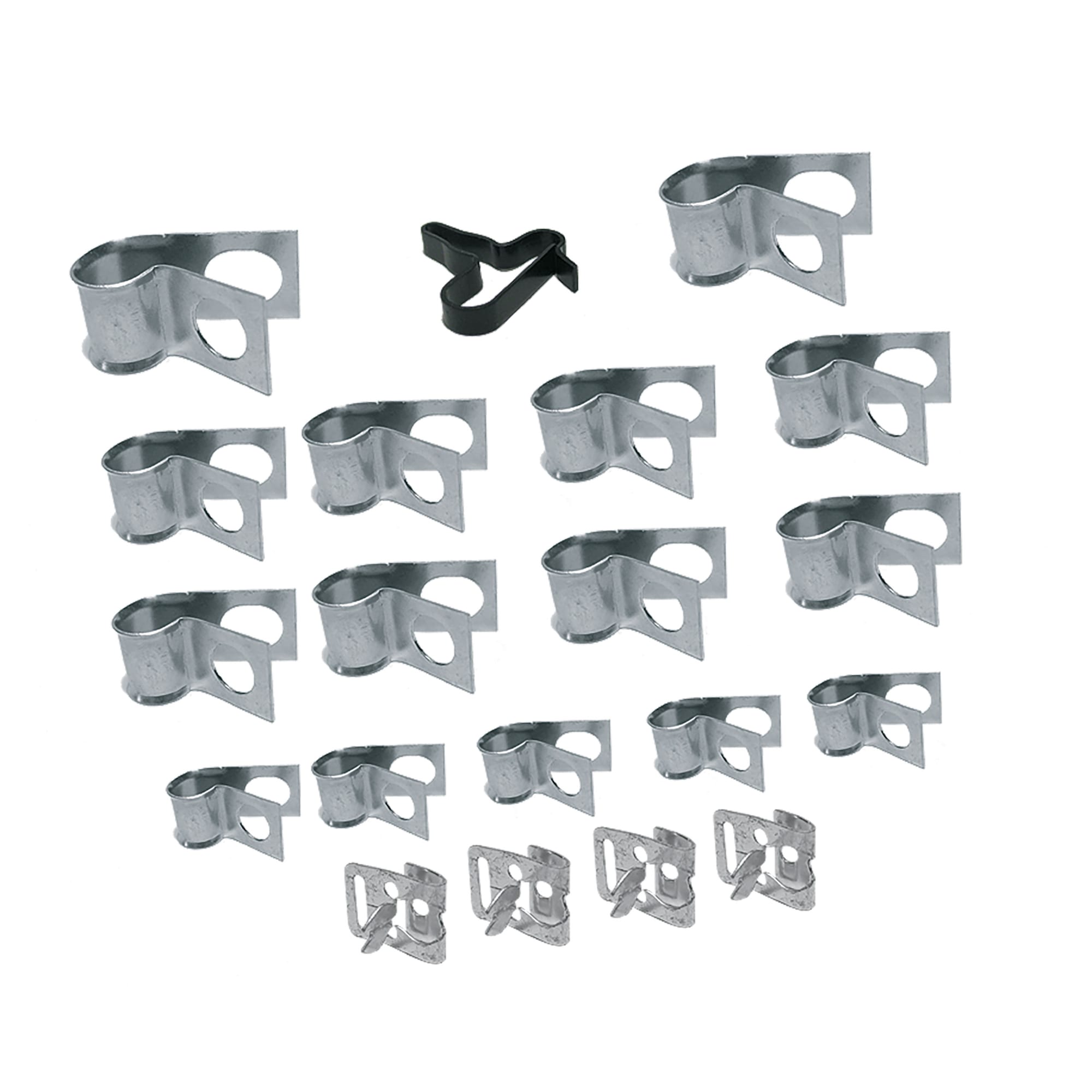 C2 New Brake & Gas Line Clamp Set, 19 Piece 1963-1965