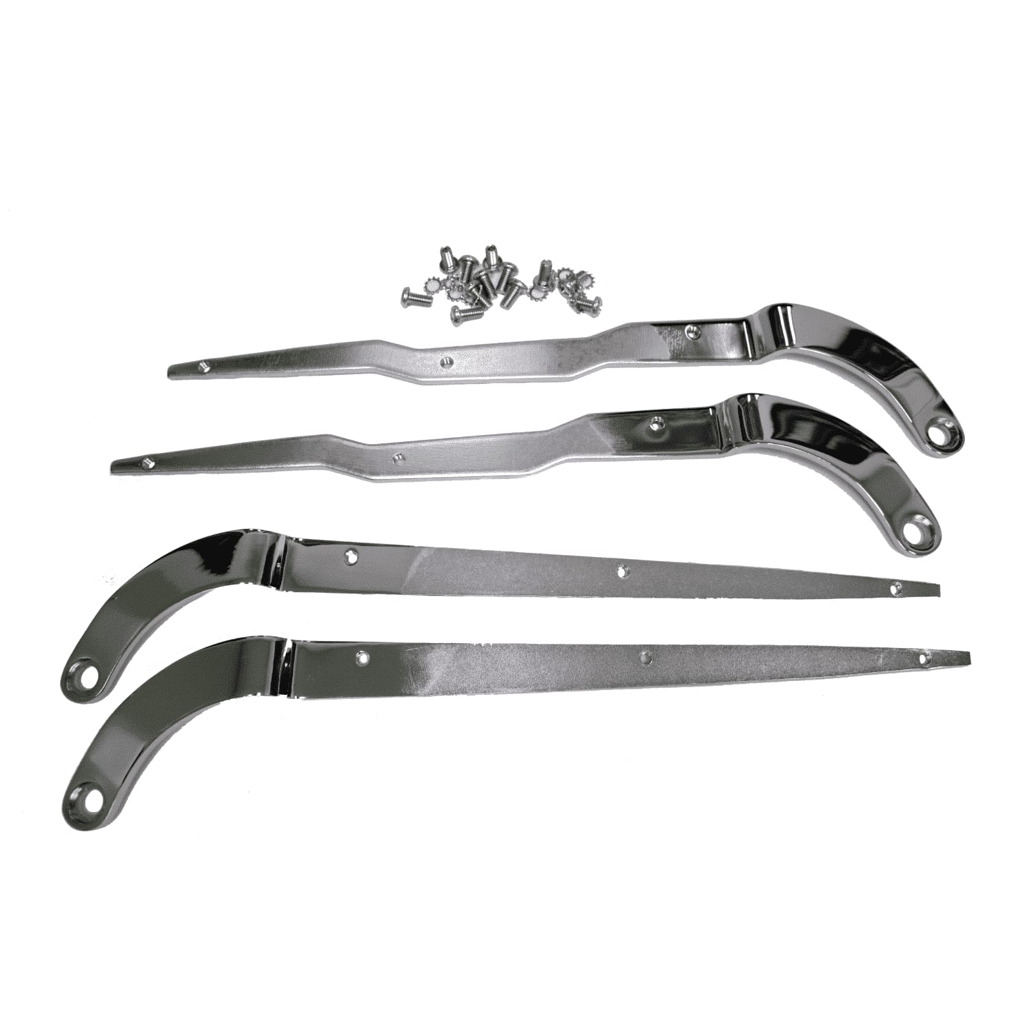 C3 New Chrome Seat Side Rail Set 1974-1978