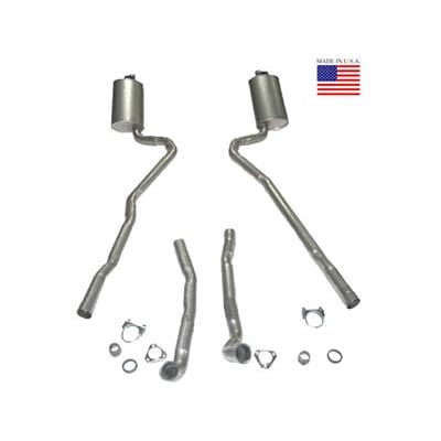 C3 New Exhaust System - 454 Automatic 2.5 Inch with Welded Secondary Pipe & Mufflers 1970-1972
