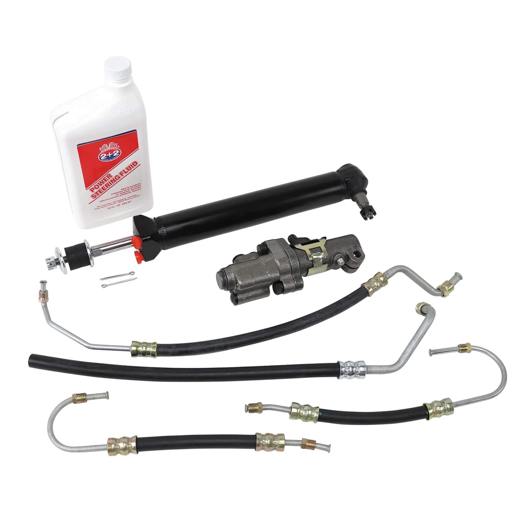 C2-C3 New Power Steering Rebuild Kit With New Control Valve & Cylinder - Small Block 1963-1979