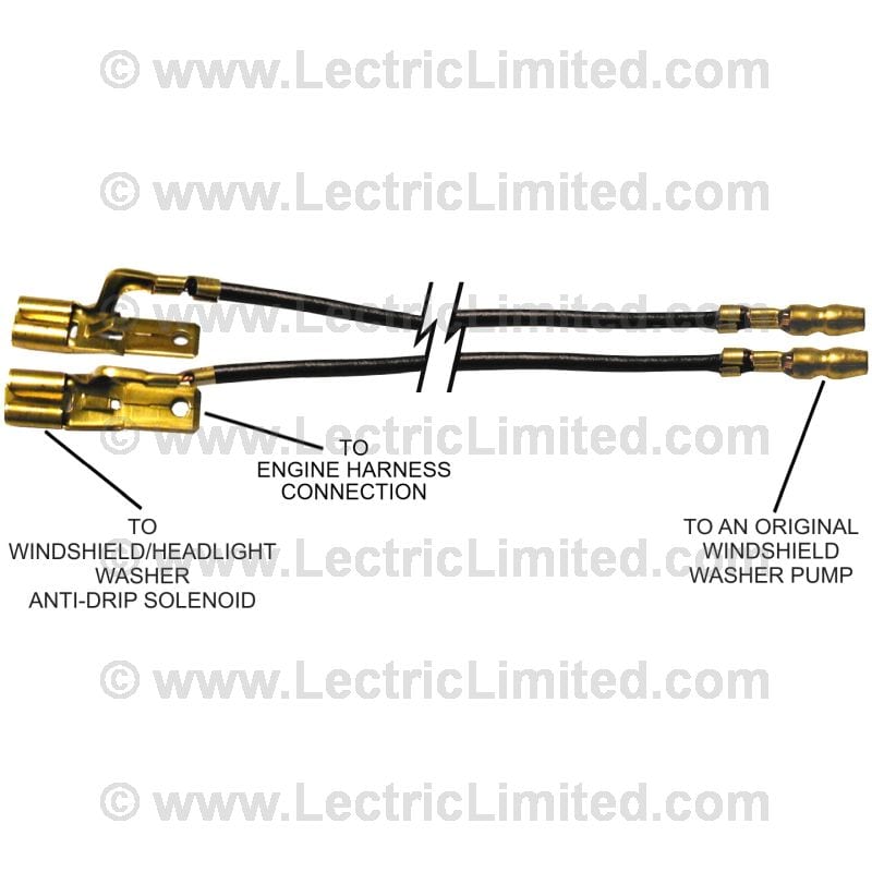 C3 New Windshield Washer Pump Feed Wires 1969