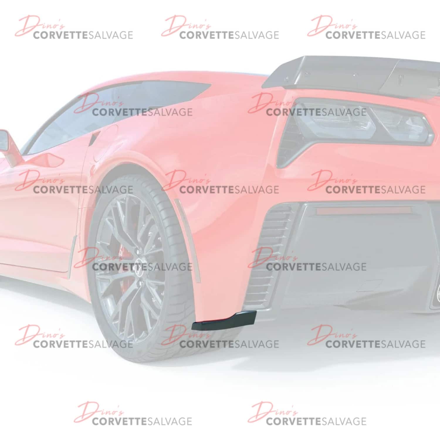 C7 Corvette New Carbon Flash Metallic Z06, ZR1, Grand Sport Rear Fascia Extension Set 2015-2019 Installed
