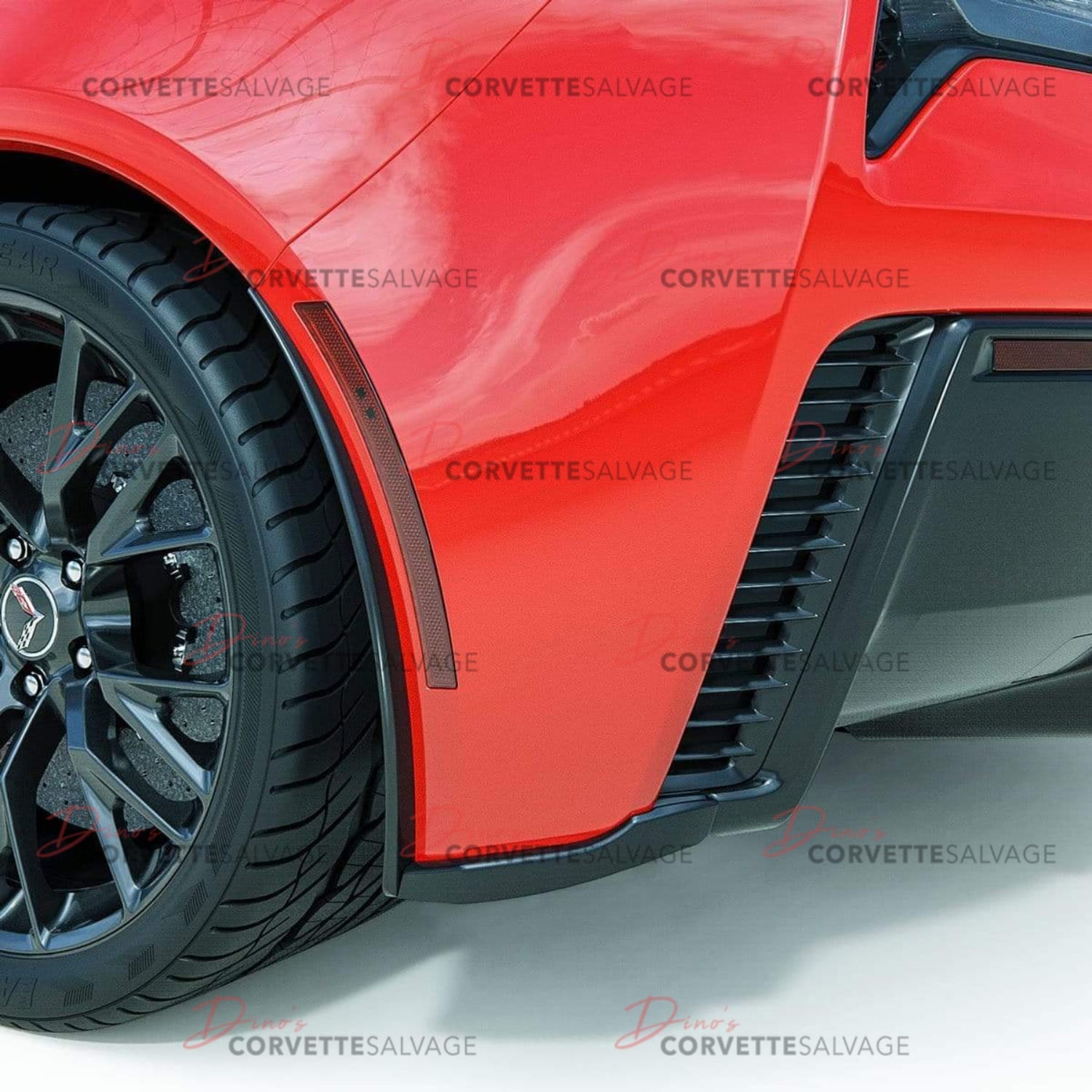 C7 Corvette New Carbon Flash Metallic Z06, ZR1, Grand Sport Rear Fascia Extension Set 2015-2019 Installed