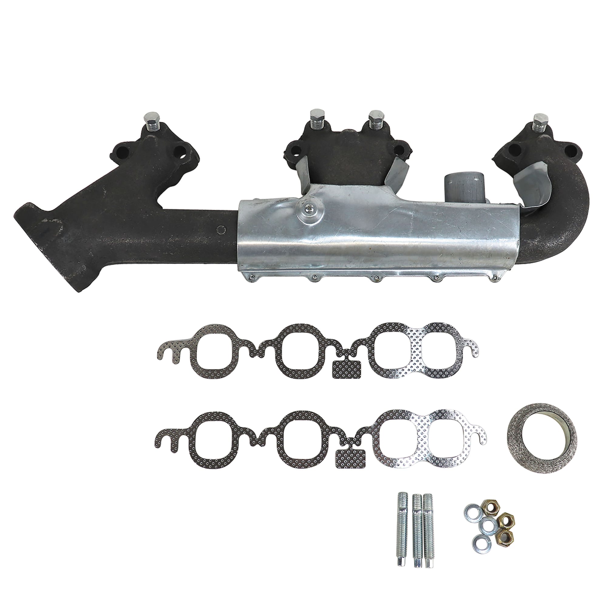 C4 New Passenger-Side Exhaust Manifold, Side - with Heat Shield 1984-1987