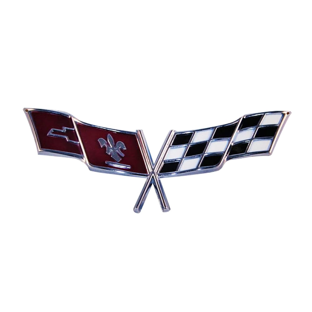C3 New Front & Rear Bumper Emblem Style Metal Signs - 18x7 Front/30x4 Rear 1977-1979