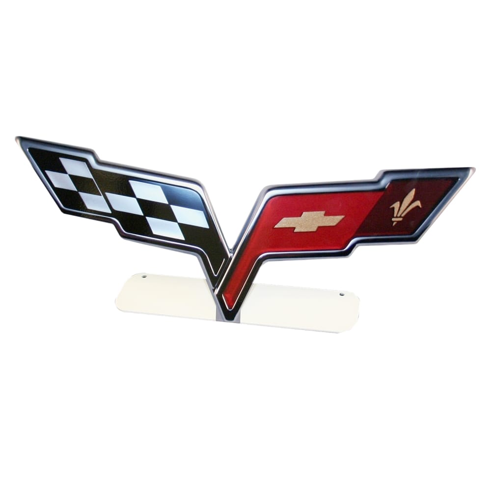 C6 New Cross Flags Emblem Free Standing Metal Sign 2005-2013