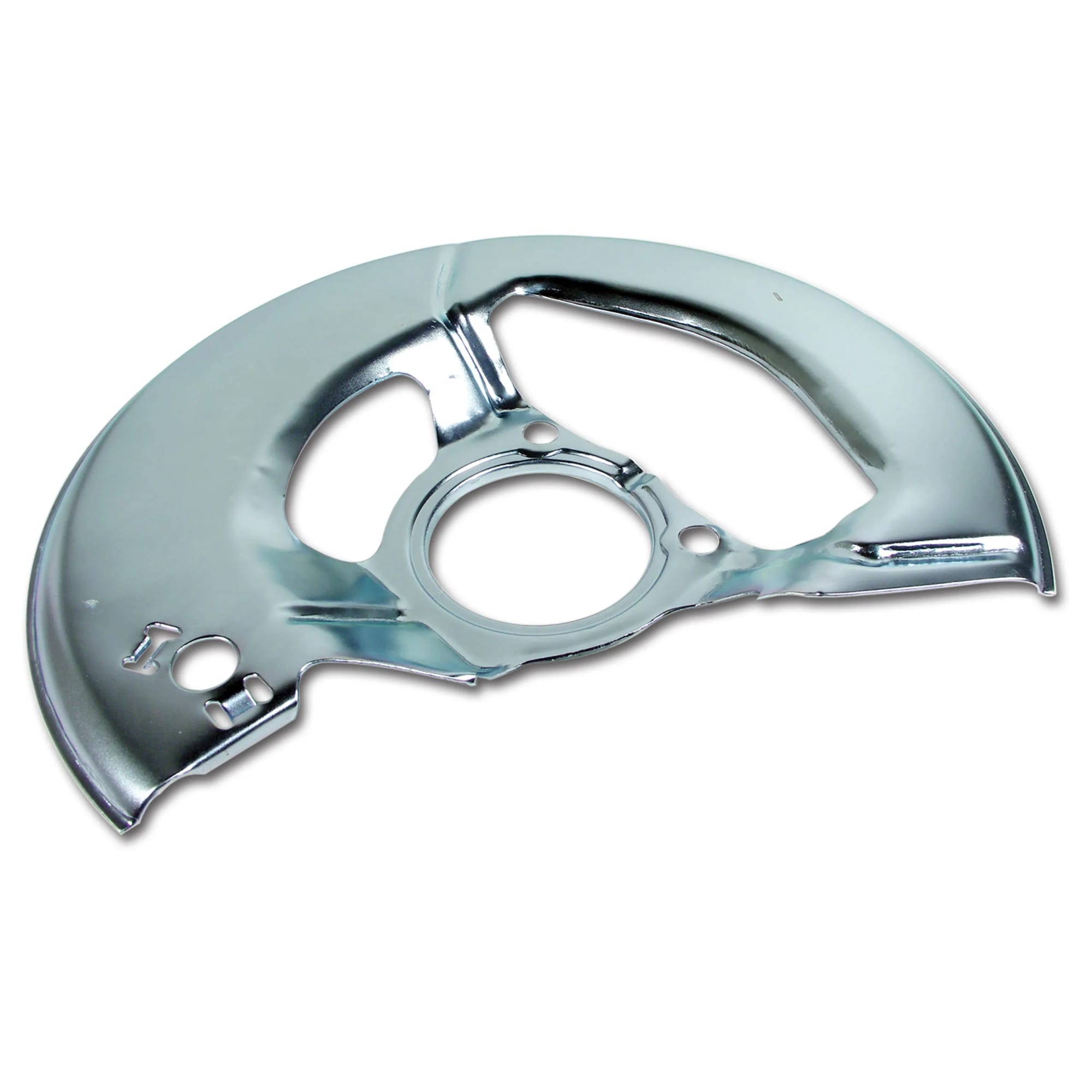 C2-C3 New Passenger-Side Front Brake Splash Shield, Silver 1965-1976