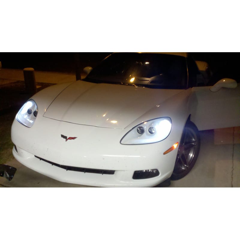 C6 New DRL SWITCHBACK LED KIT with MATCHING 6K LOW BEAMS BULBS 2005-2013