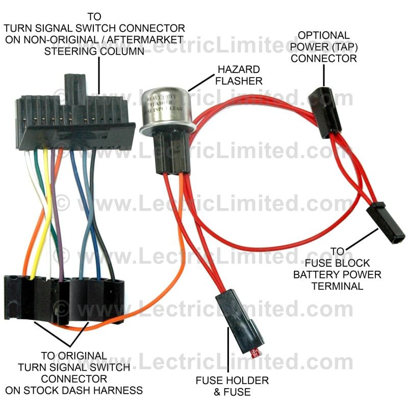 C2 New Steering Column Turn Signal Switch Adapter Harness 1964-1966