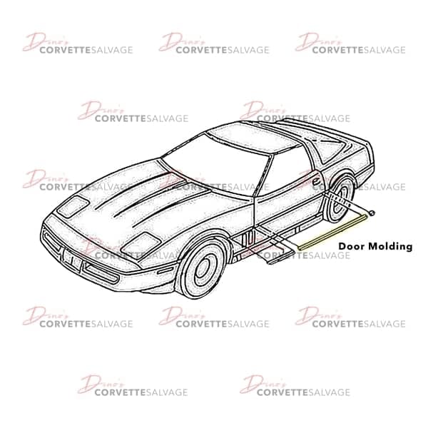 C4 Used Outer Door Molding 1984-1996