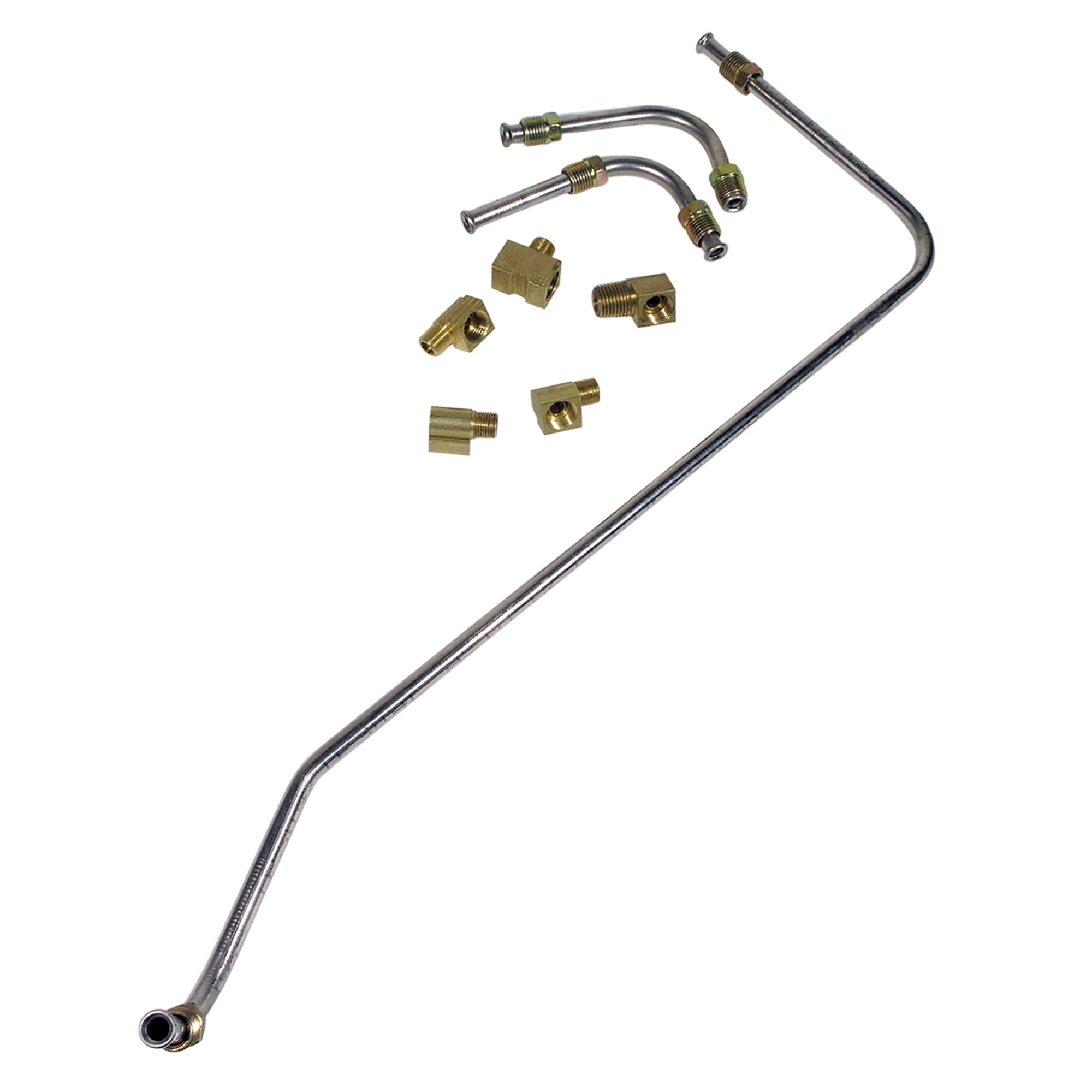 C1 New Gas Line, Stainless Steel - Pump To Carburetors 2X4 1956-1958