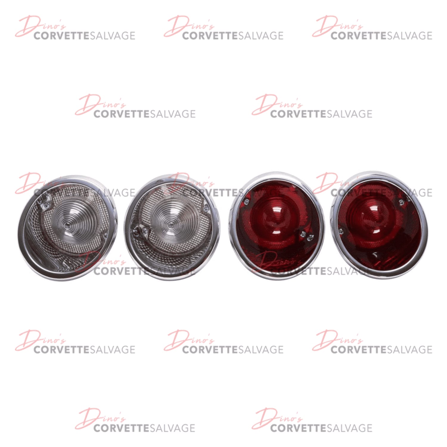 C2 New Rear Tail Light/Backup Light Assembly (Set of 4) 1963-1966