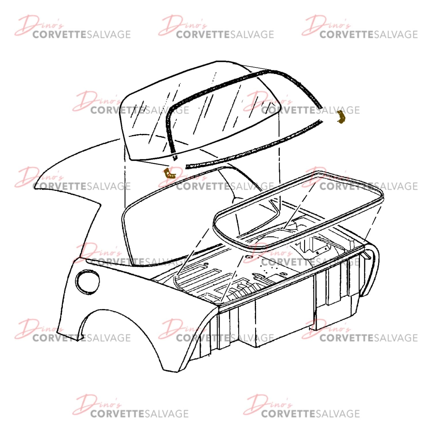 C5 Used Fixed Roof Coupe Rear Window Lower Corner Reveal Molding 1999-2004