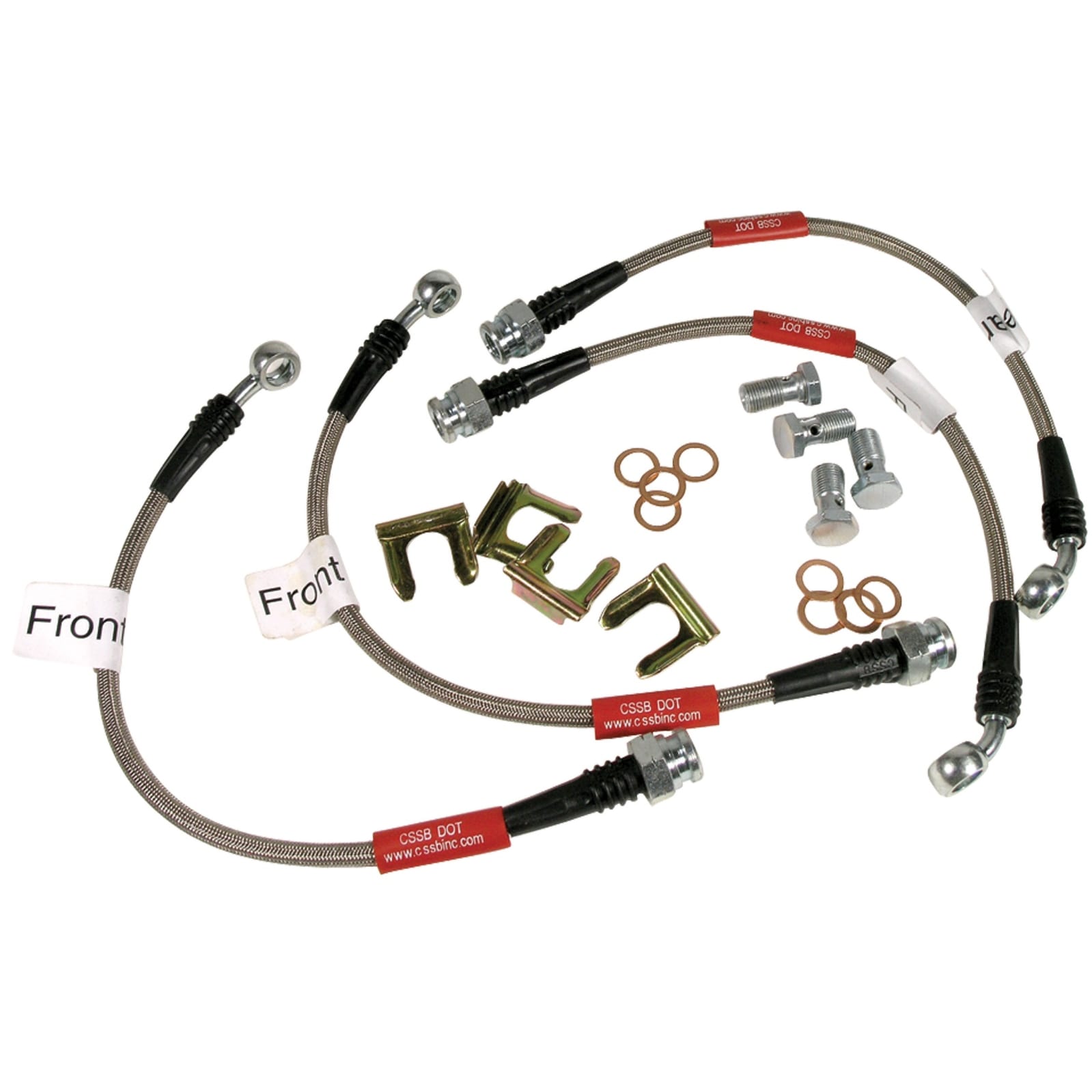 C4 New Brake Line Kit, Braided Stainless Steel 1988-1993