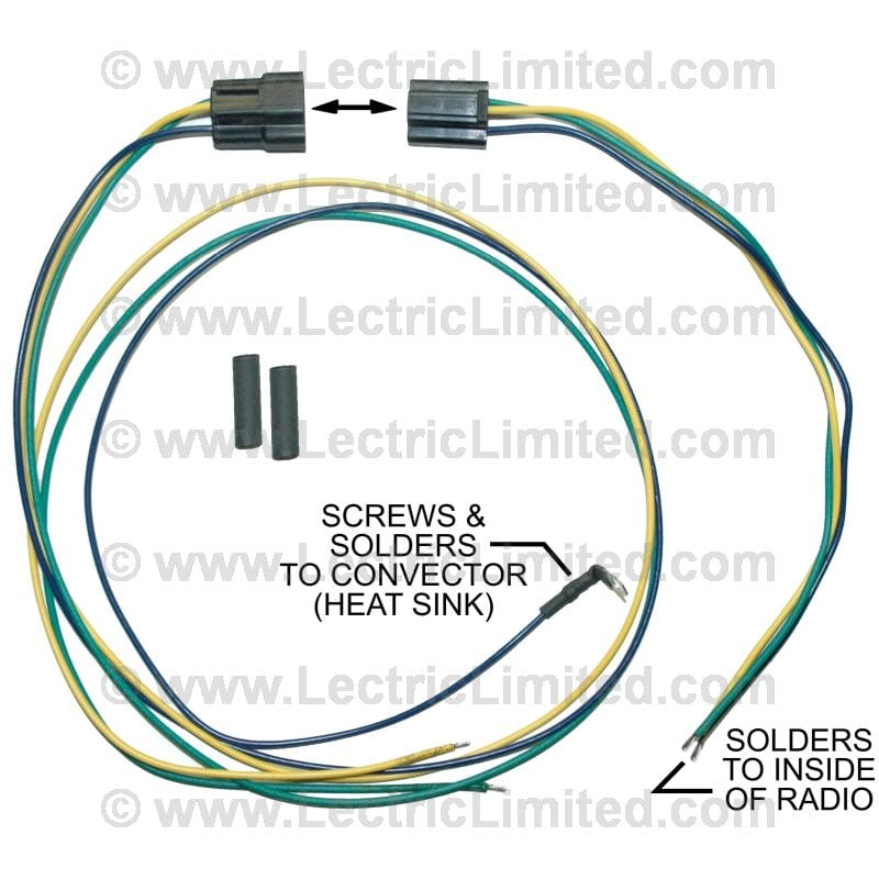 C3 New Radio Convector/Amplifier Harness 1970-1972