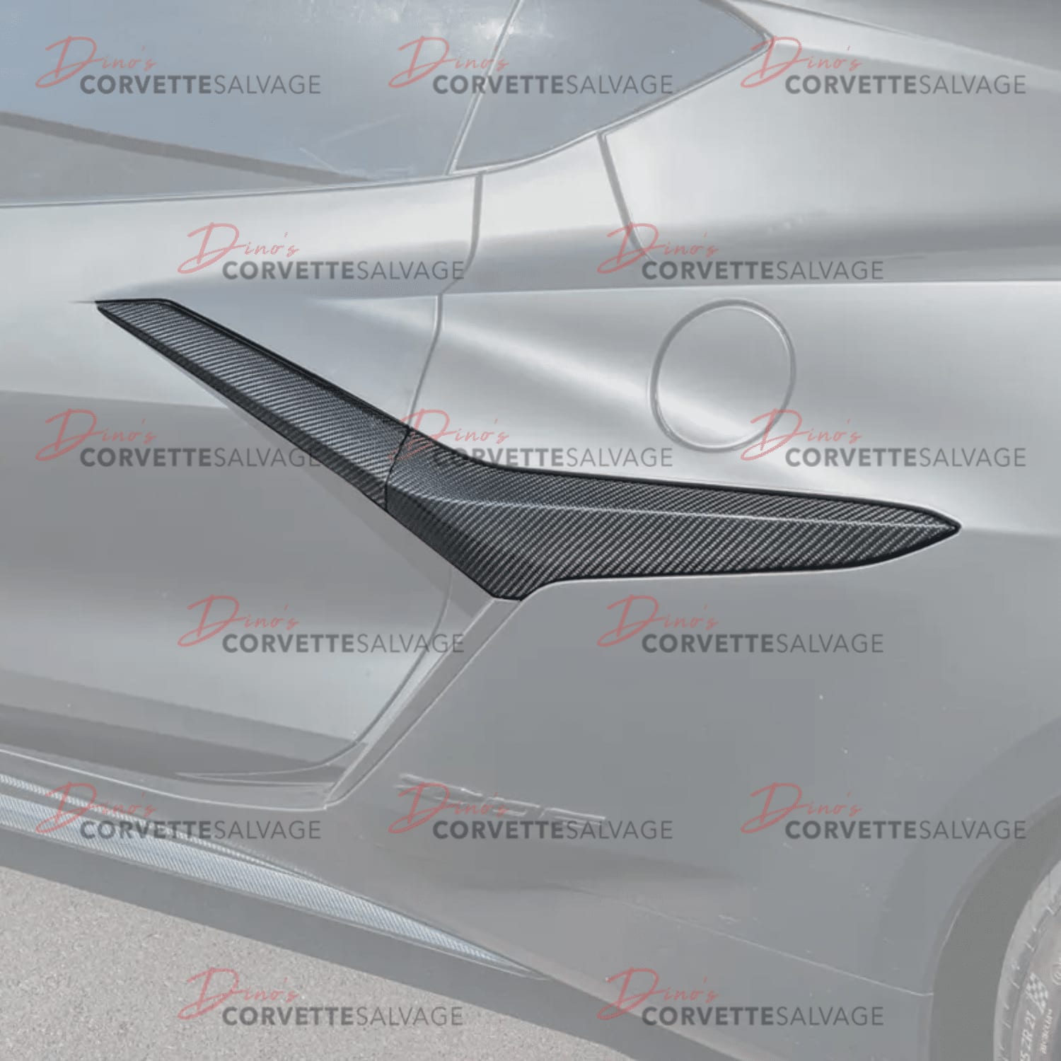 C8 Corvette New E-Ray, Z06 Carbon Fiber Side Fender Vent Door Trim Set 2023-2024