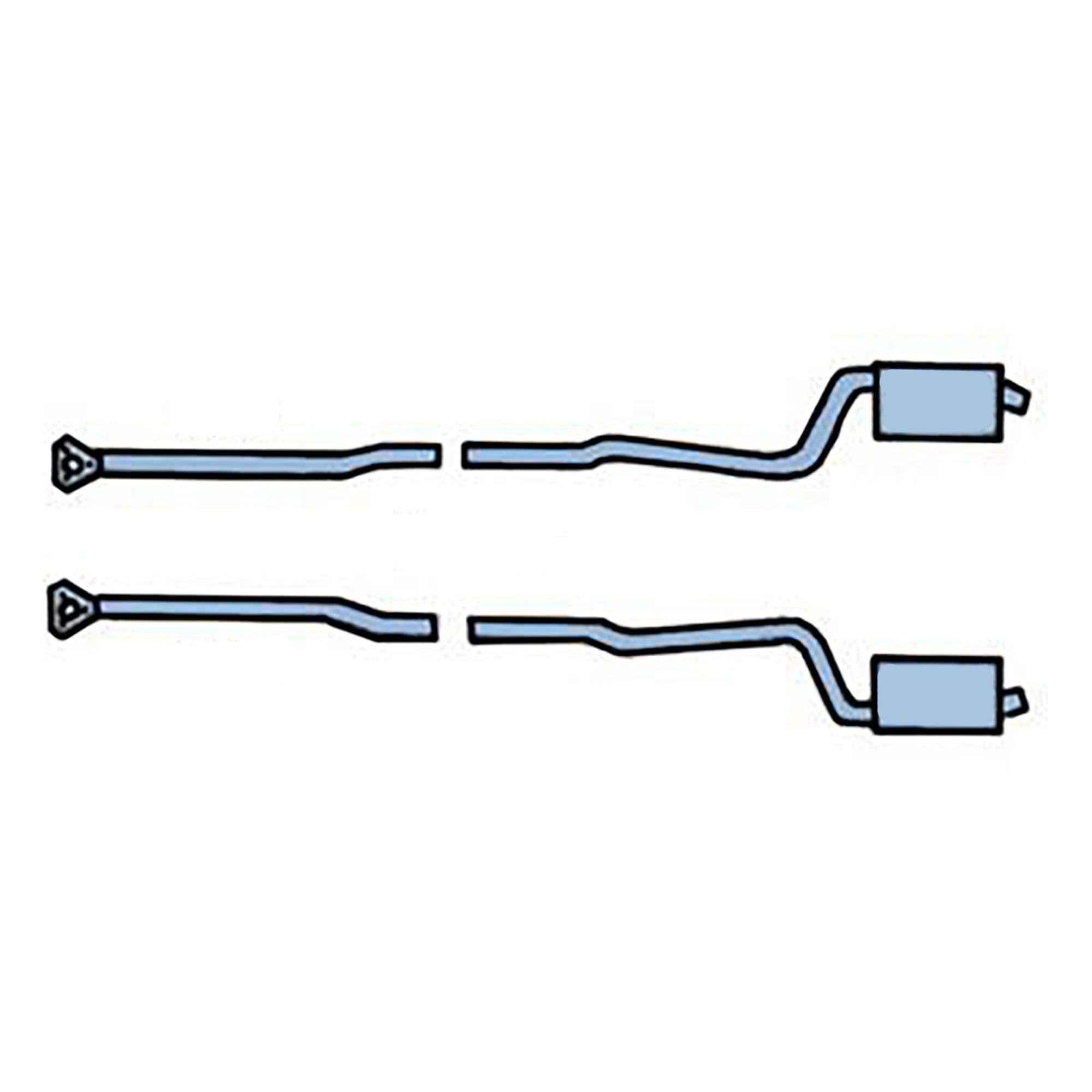 C3 New Exhaust System - 454 Automatic 2.5 Inch with Welded Secondary Pipe & Mufflers 1973
