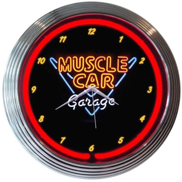 C1-C8 New Muscle Car Garage Neon Clock 1953-2026