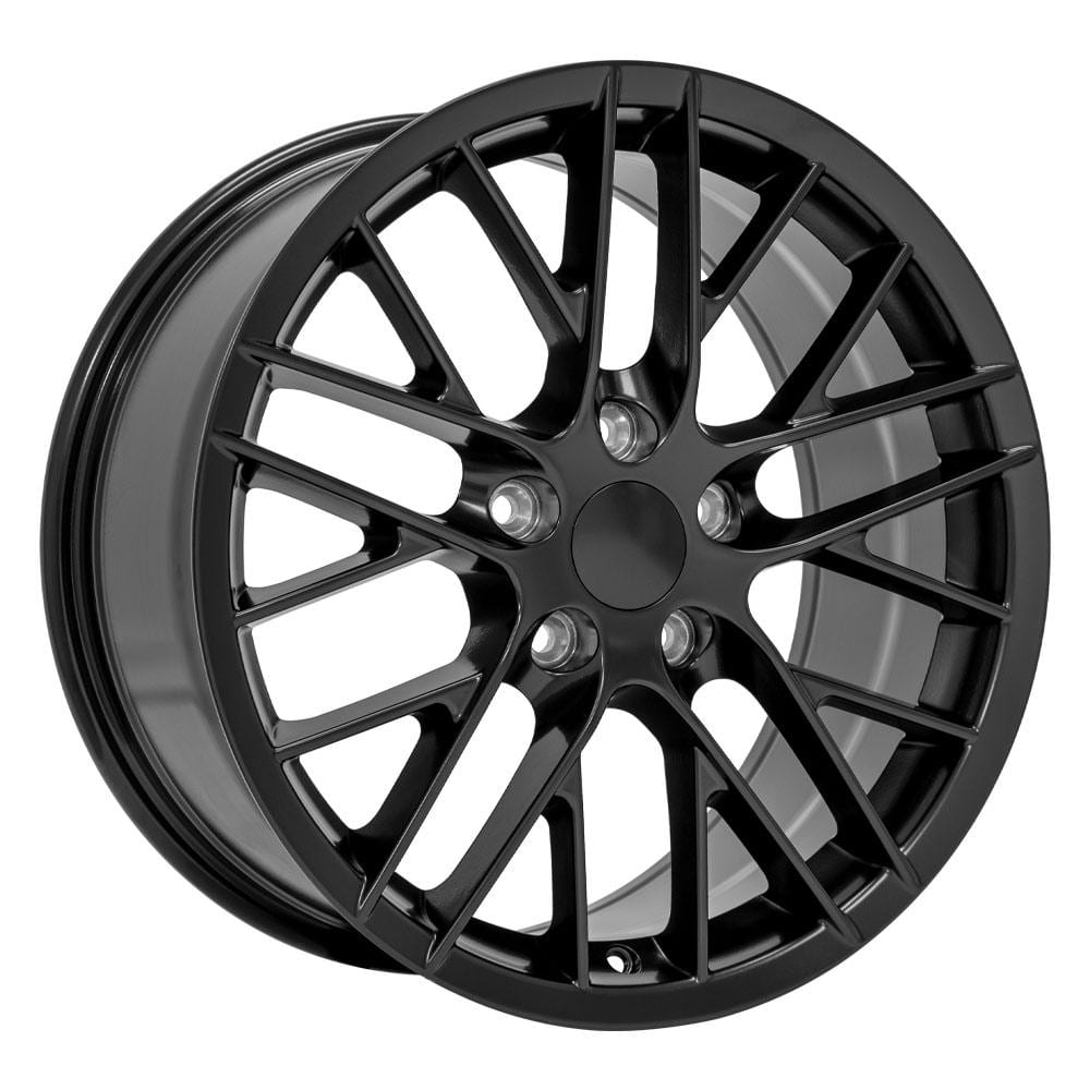 C4-C5 New Satin Black 18x8.5 and 18x10.5 Wheel Set of 4 (CV08B) 1988-2004