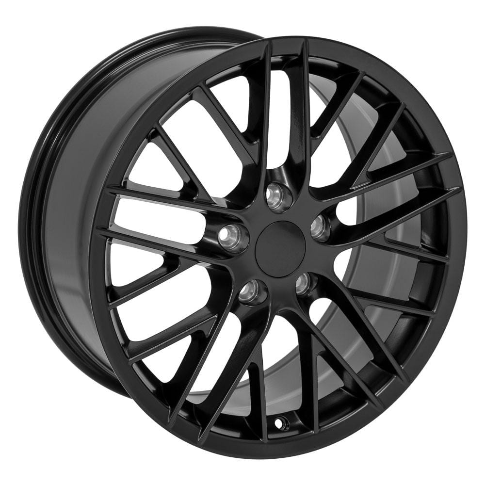 C4-C5 New Satin Black 18x8.5 and 18x10.5 Wheel Set of 4 (CV08B) 1988-2004