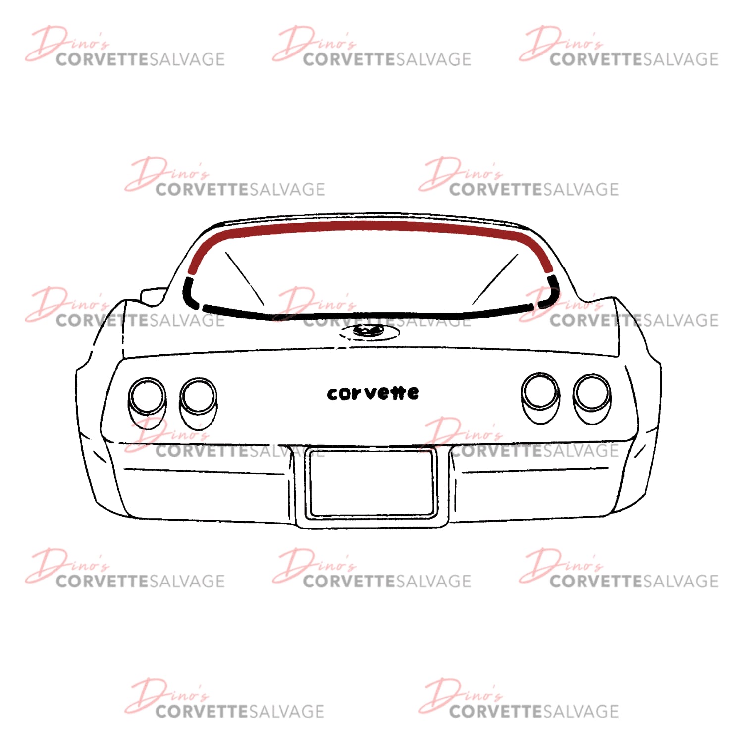 C3 Used Upper Rear Window Trim Molding 1978-1982