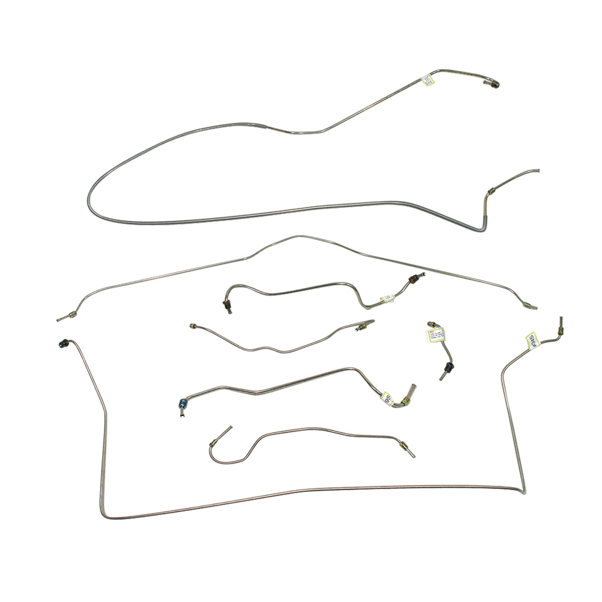 C3 New Brake Line Set, Stainless Steel without Power Brake 1969