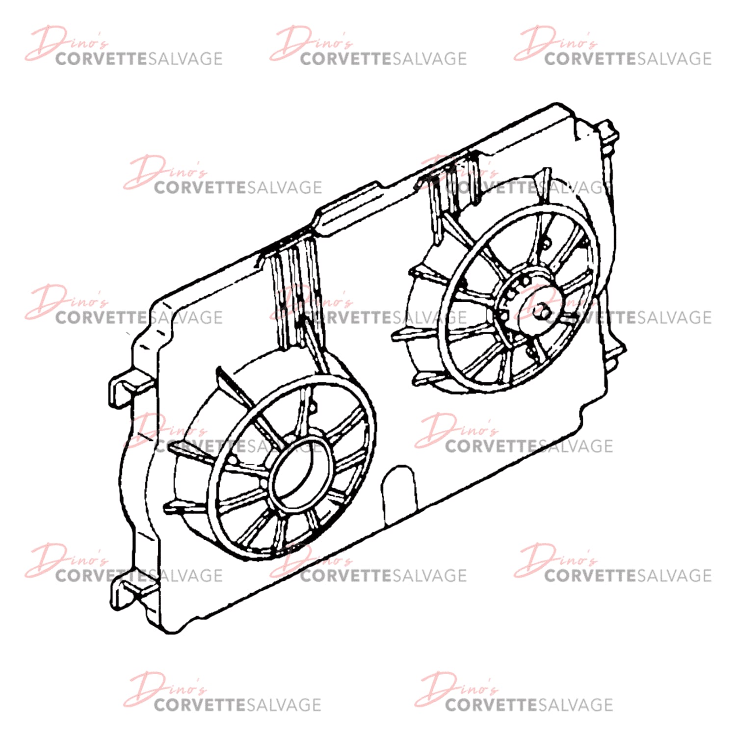 C5 Used Radiator Cooling Fan Shroud Assembly 1997-2004