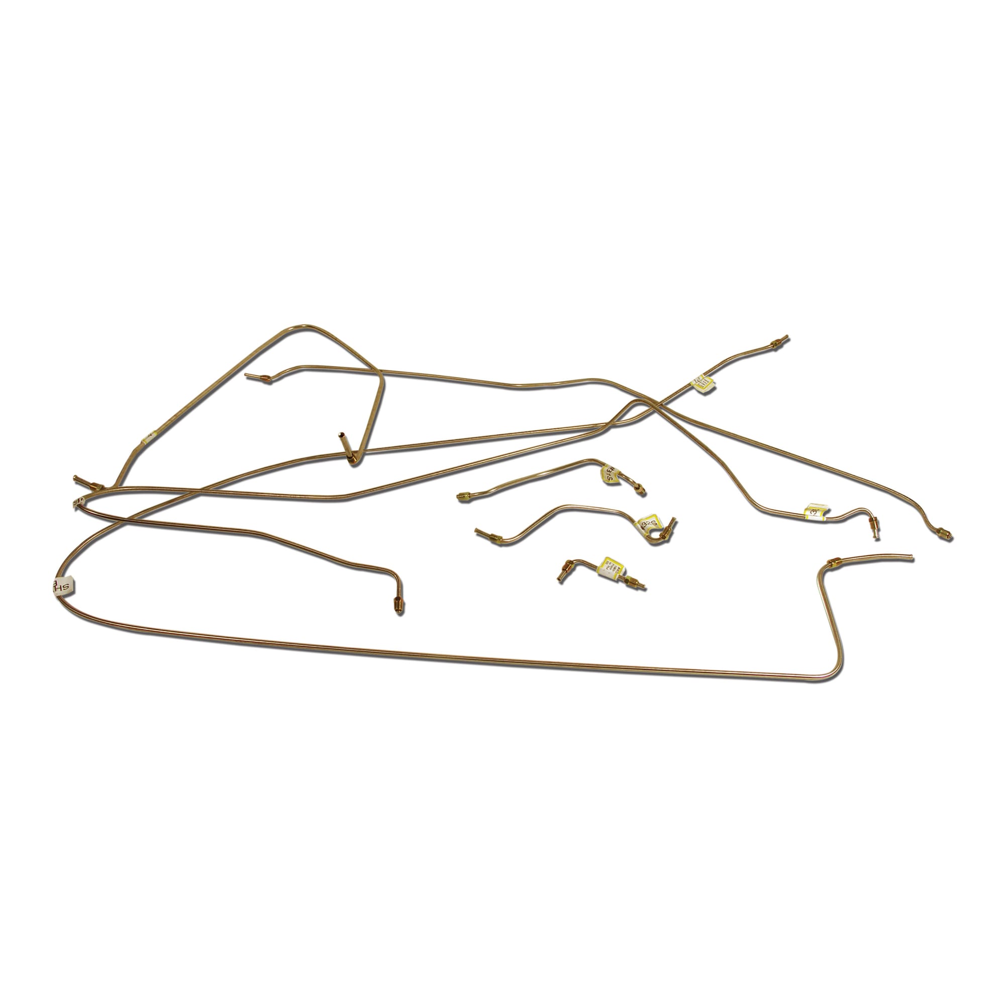 C2 New Brake Line Set, Stainless Steel with Power Brake 1963-1964