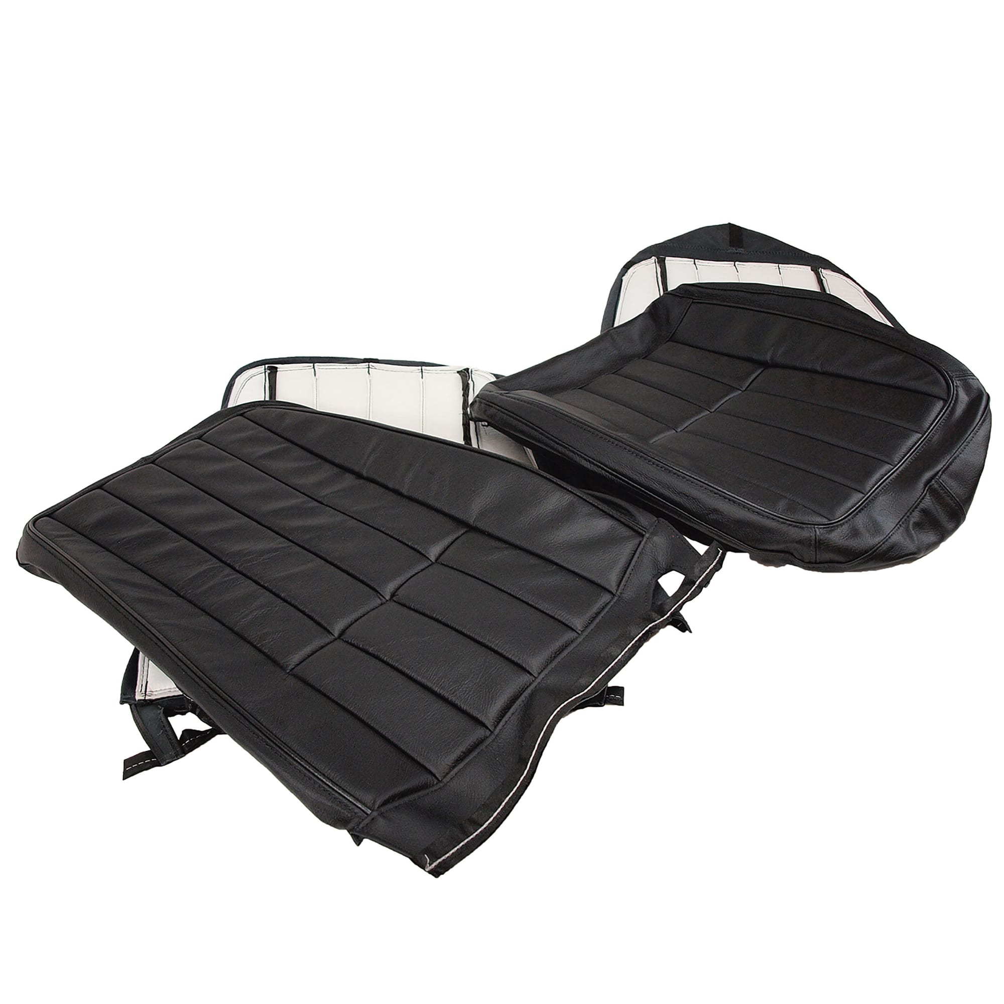 C3 New Driver Leather Seat Covers, Black 1969