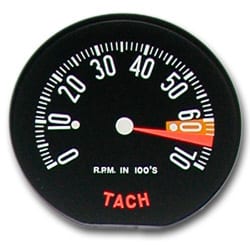 C1 New Tachometer Face Hi RPM 1959