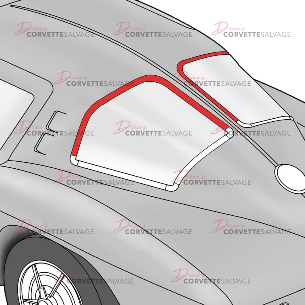 C2 New Rear Split Window Stainless Steel L-Shaped Center Molding 1963