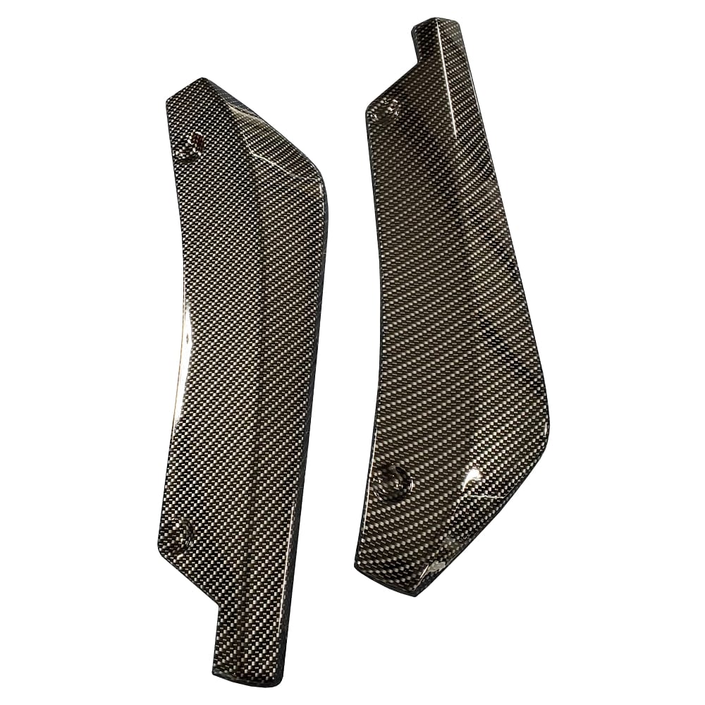 C7 New Hydro Carbon Fiber Rear Skirt/Diffuser Winglets - 2pcs - Gloss Clear Finish 2014-2019