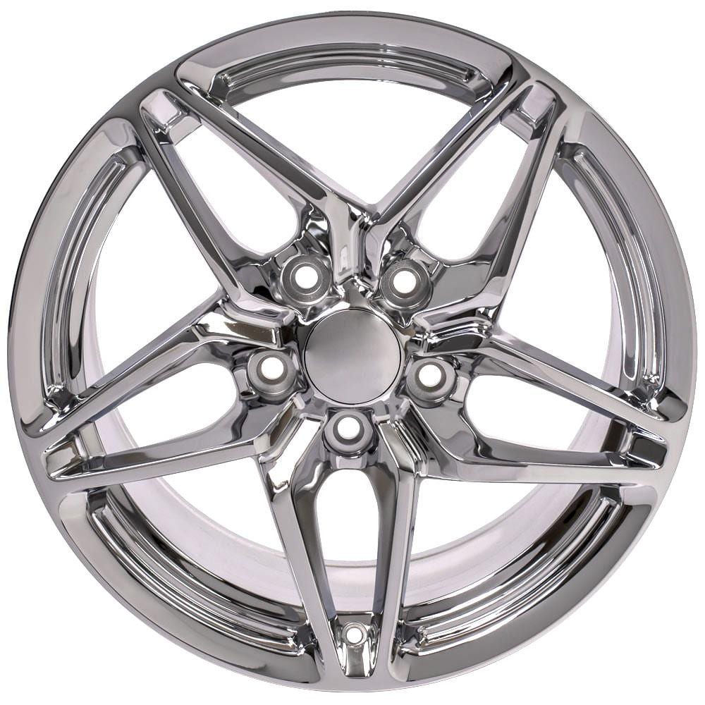 C4 New Chrome 17x9.5 and 17x11 Wheel Set of 4 (CV31) 1988-1996