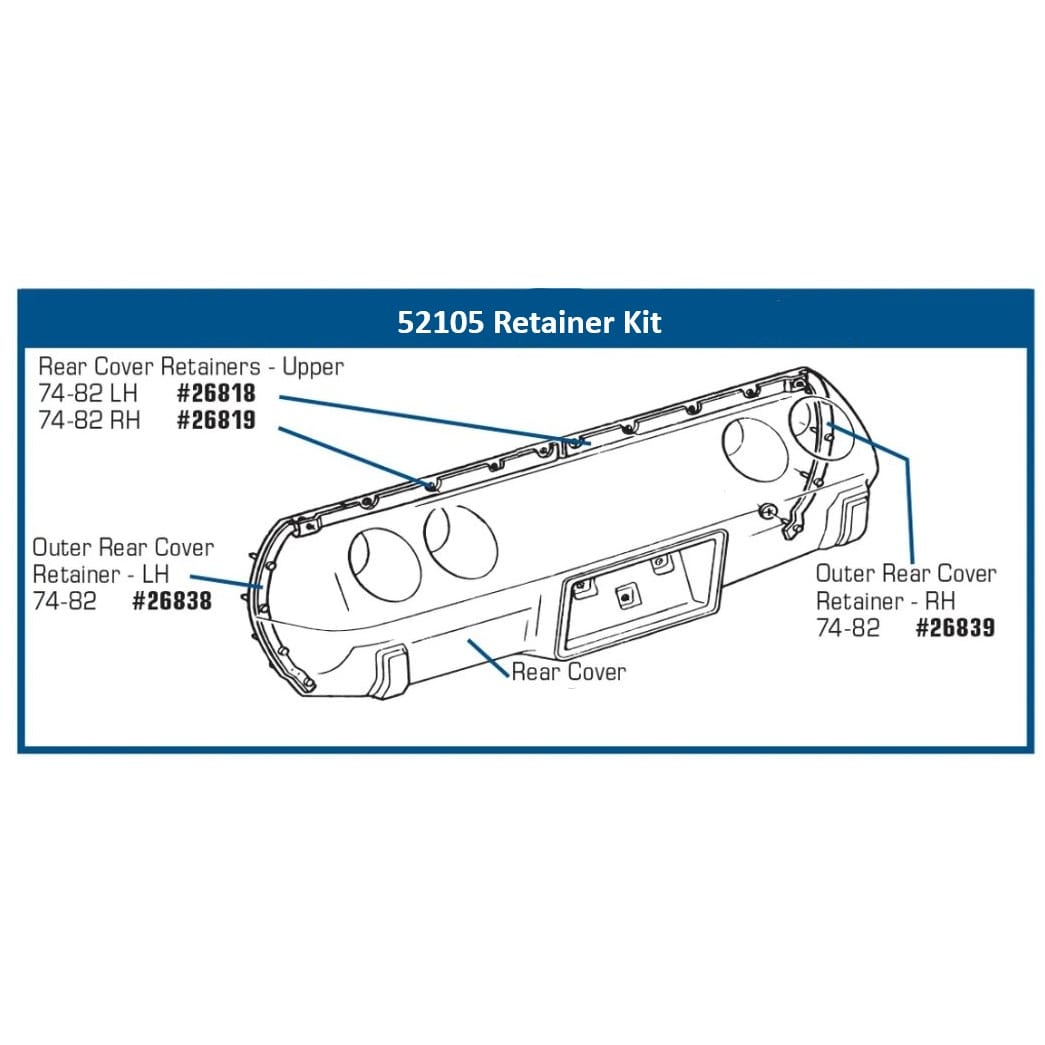 C3 New Rear Bumper Retainer Set - 4 Piece 1974-1982