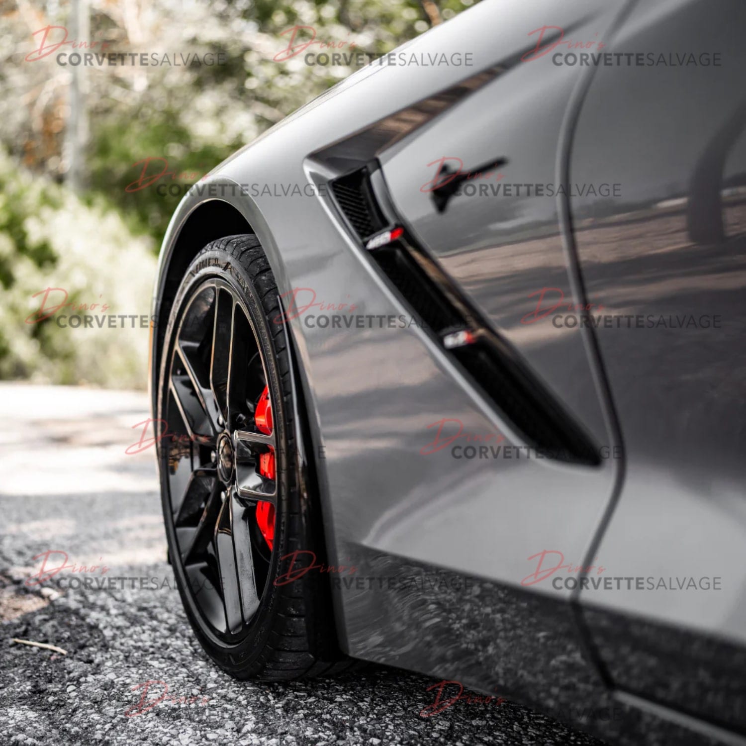 C7 Corvette New Carbon Flash Metallic Five1 Rock Guards 2014-2019 Installed
