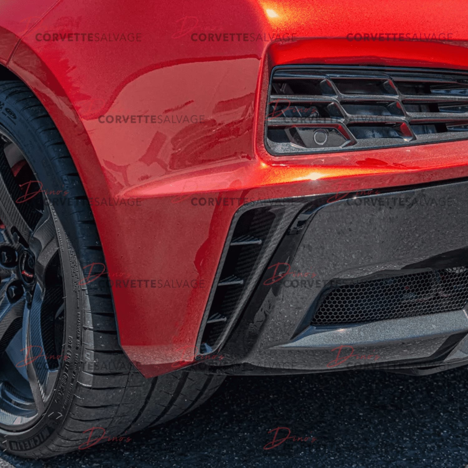 C8 Corvette New E-Ray, Z06 Carbon Fiber Rear Diffuser Side Vent Grille Trim Cover Set 2023-2024