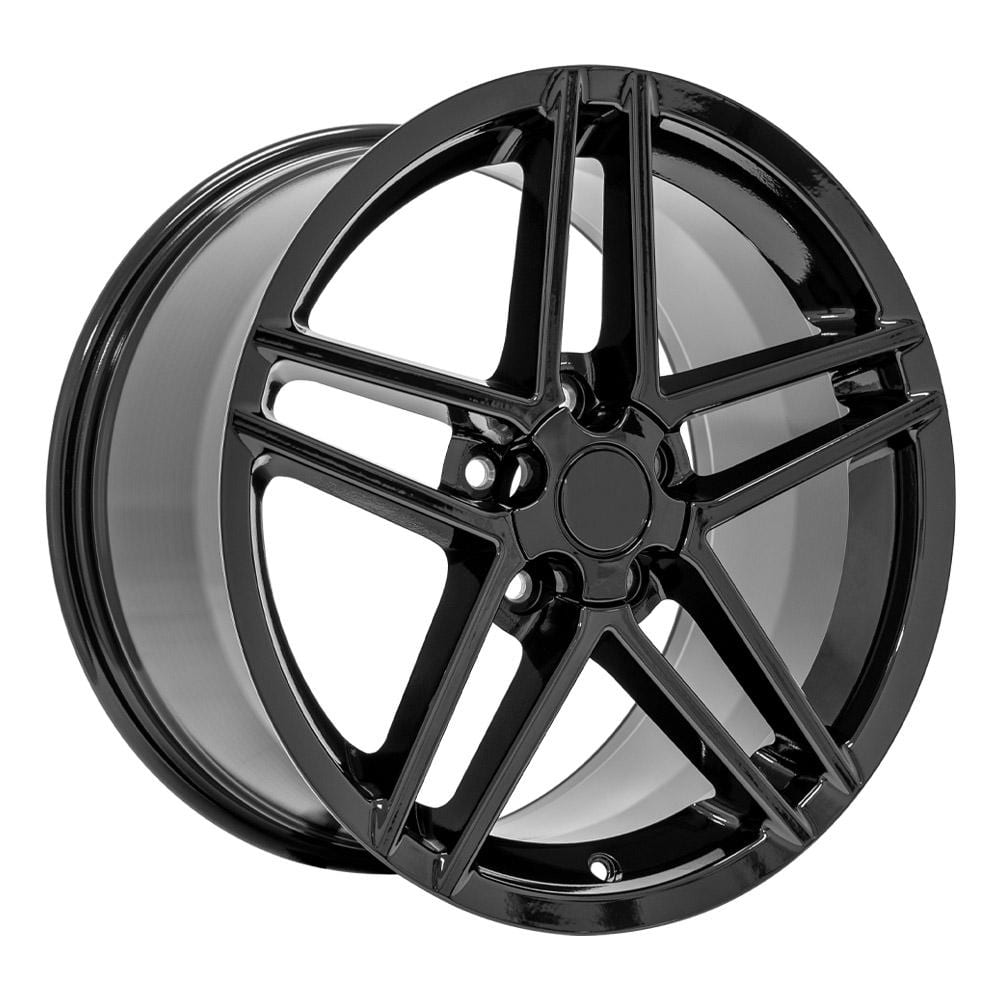 C4-C5 New Gloss Black 17x9.5 and 18x9.5 Wheel Set of 4 (CV07A) 1988-2004