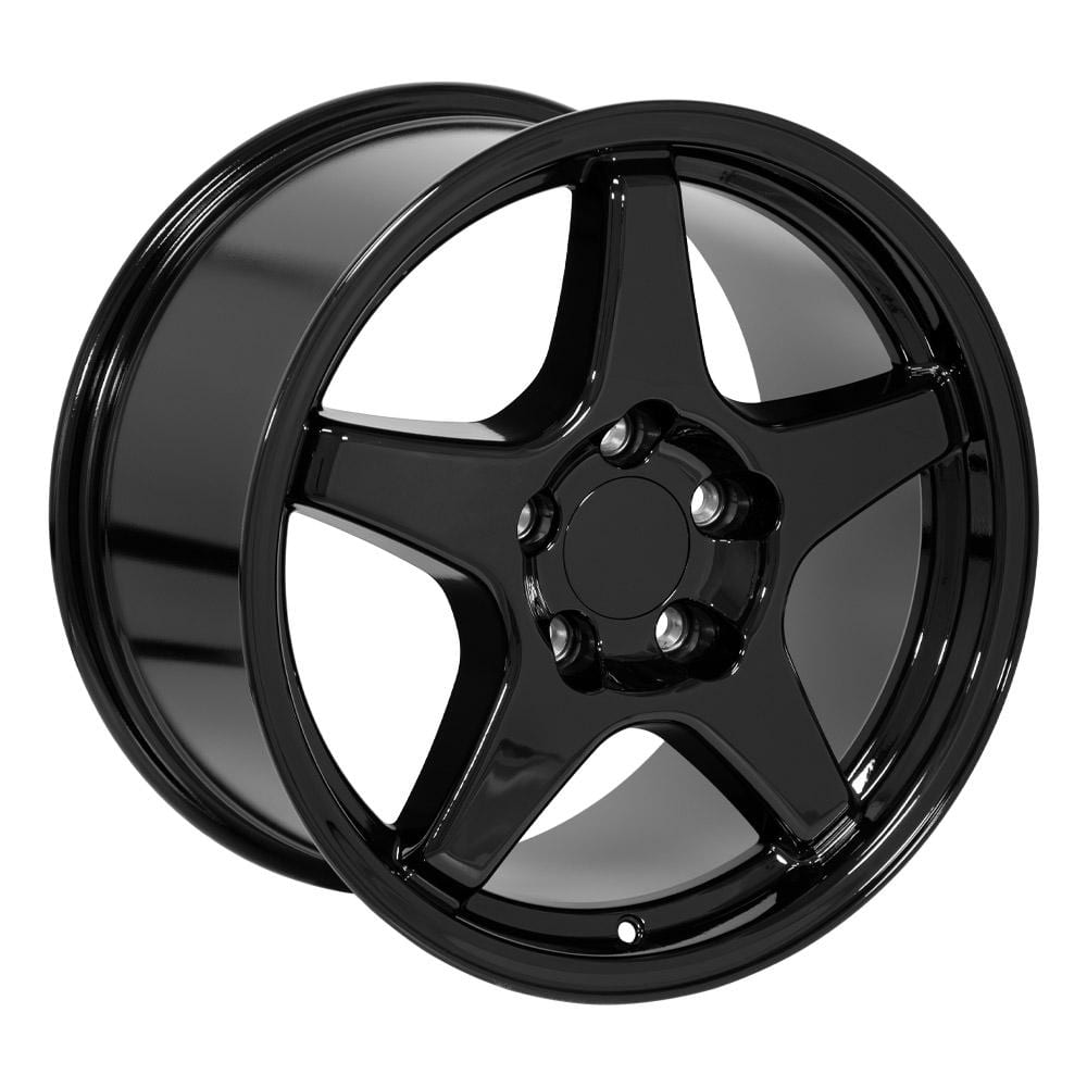 C4 New Gloss Black 17x9.5 Wheel and Tire Set of 4 (CV01) with 275/40r17 Toyo Extensa HP II 1988-1996