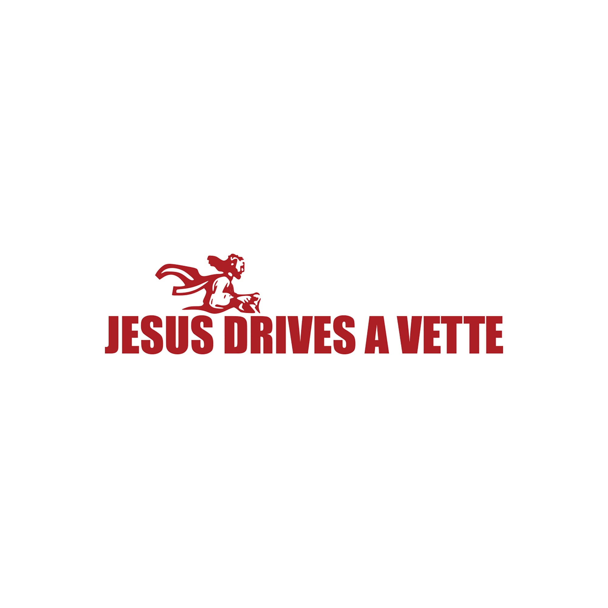 C1-C8 New JESUS DRIVES A VETTE Decal - Choose Style & Color 1953-2026