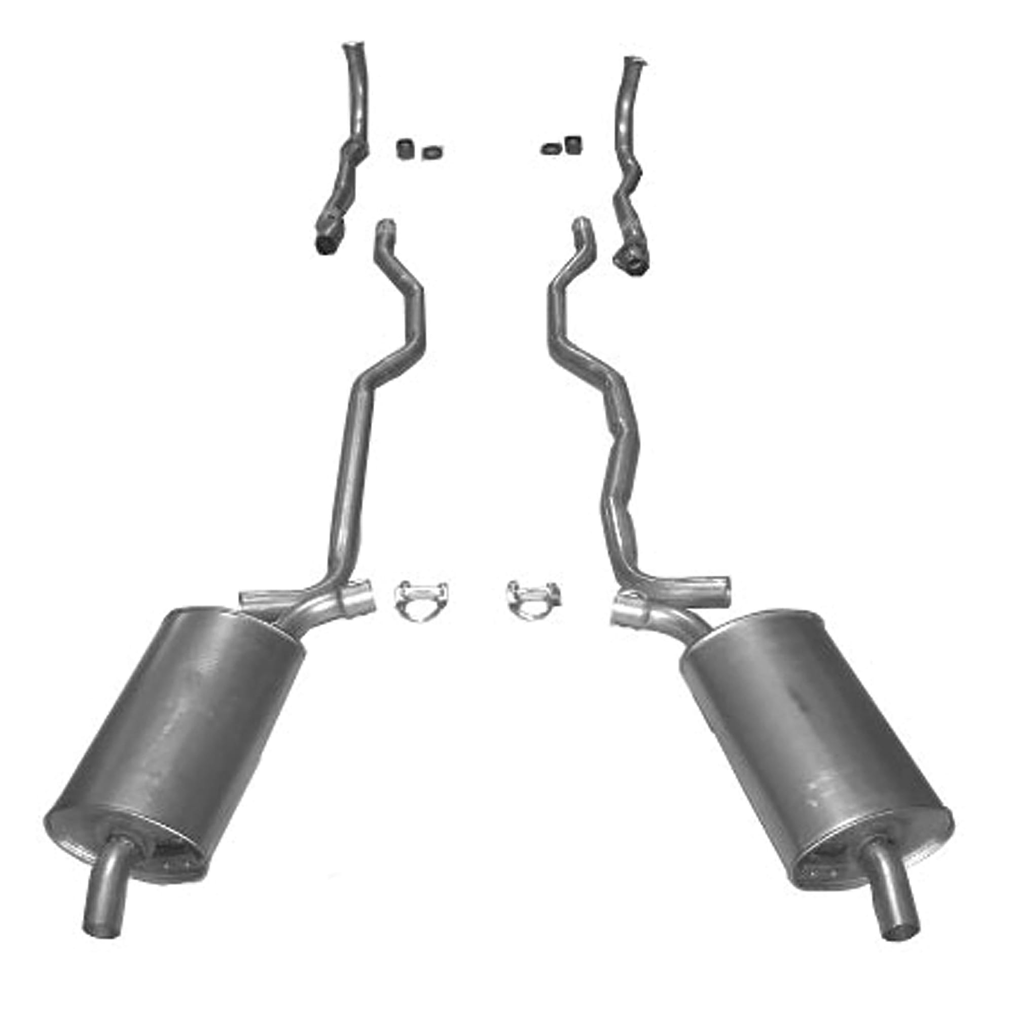 C2 New Exhaust System - 2 Inch - Low HP or Auto with Separate Secondary Pipe & Muffler 1963