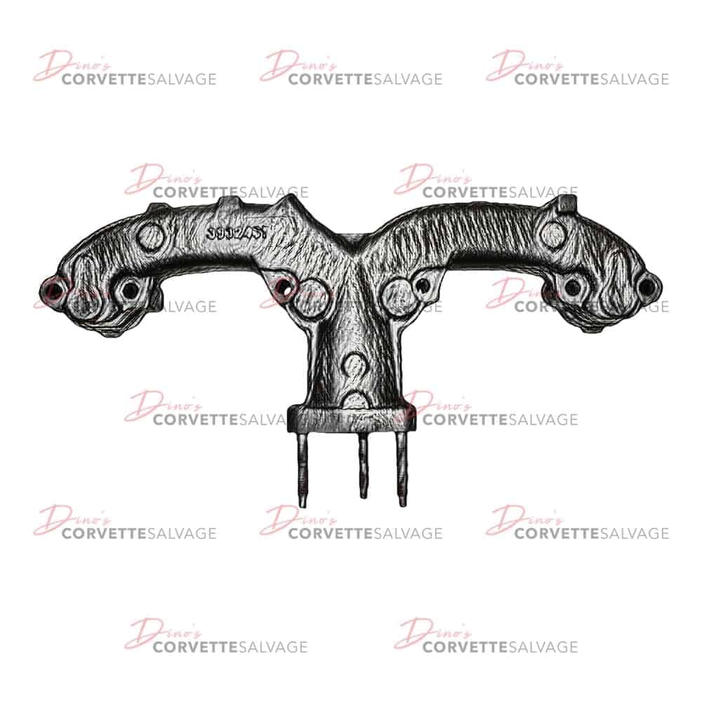 C3 Used Driver-Side 2″ Exhaust Manifold w/o A.I.R. Holes 1972