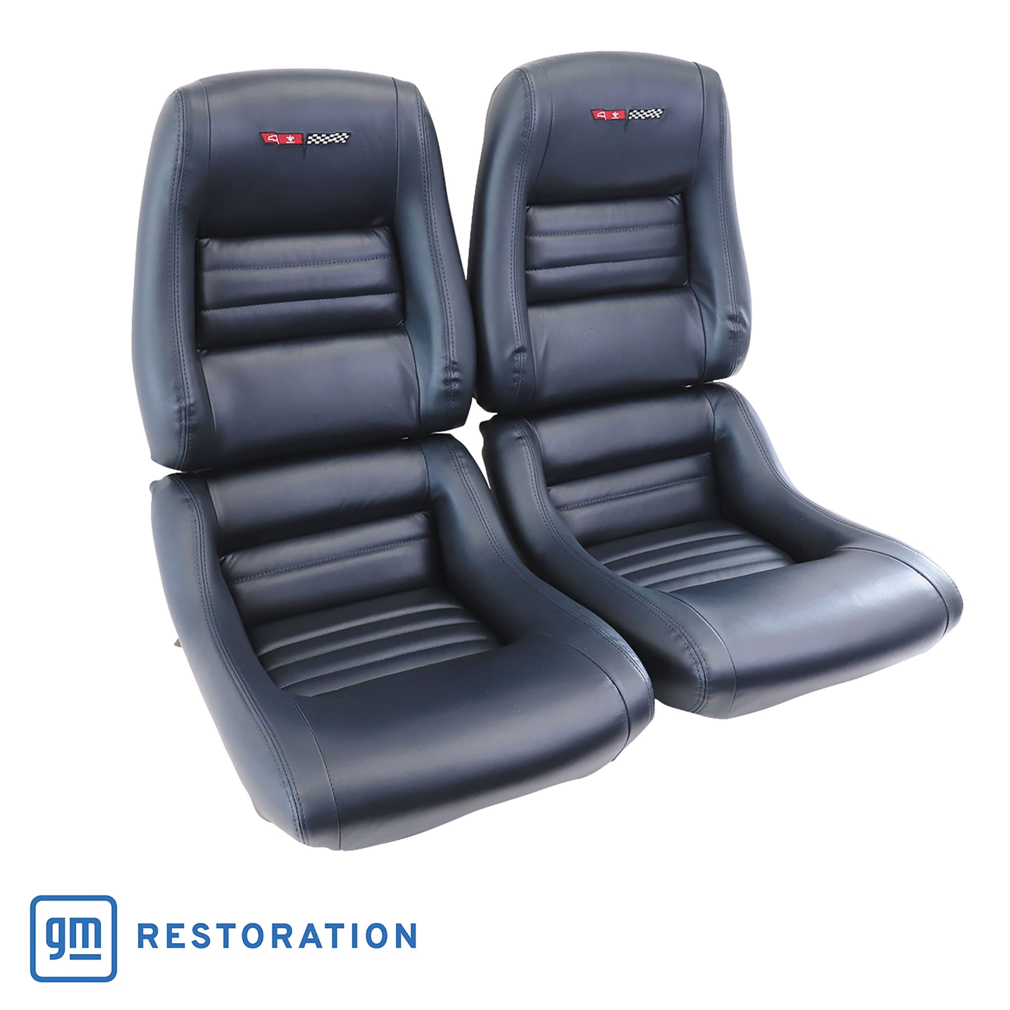 C3 New Mounted Embroidered Seat Cover Parts & Labor Bundle - Leather/Vinyl with 2" Bolster 1979-1982
