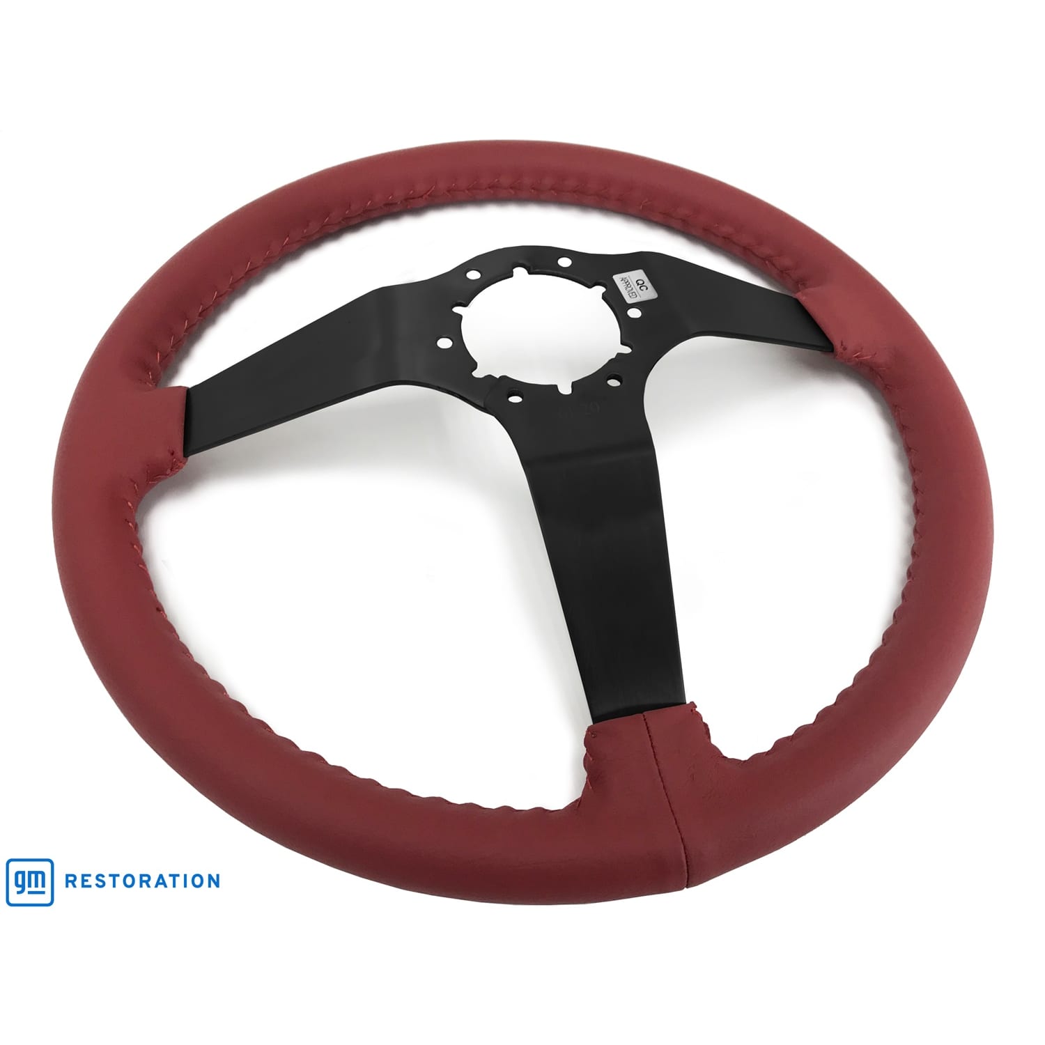 C3 New Red Leather Steering Wheel Black Spokes 1977-1982