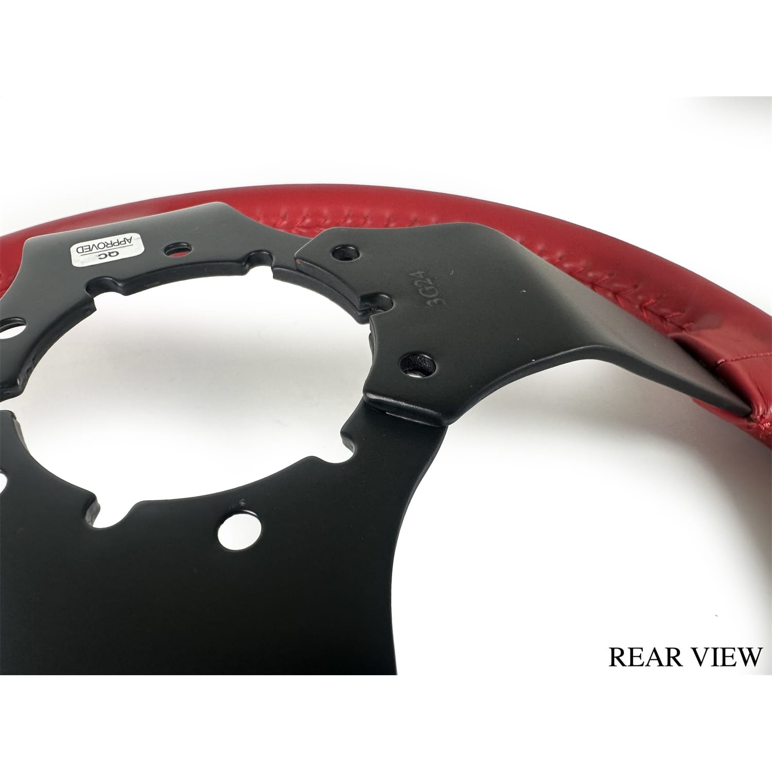 C3 New Red Leather Steering Wheel Black Spokes 1977-1982