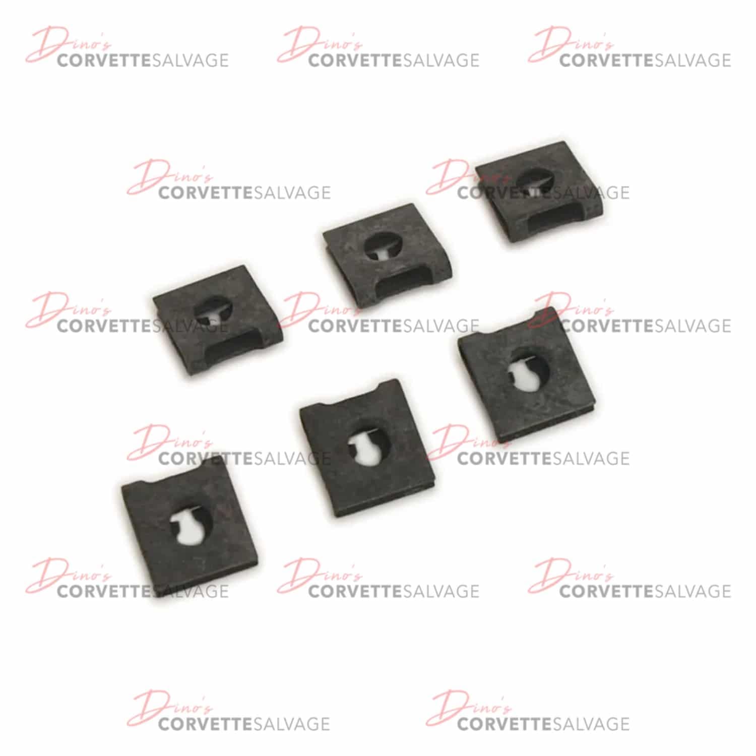 C3 New 6-Piece Upper Dash Pad Clip Set 1968-1977